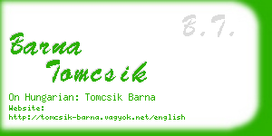 barna tomcsik business card